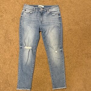 KanCan Light Blue Distressed Ankle Jeans